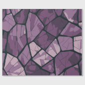 紫幾何エレガントステンドグラスデザイン ラッピングペーパー (フラット)