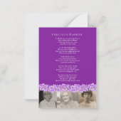 紫忘れノツ写真詩の葬儀カード ノートカード (裏面)