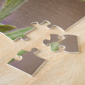 紫忙しのアザミの花写真に埋め込まれたハチ ジグソーパズル (側面)