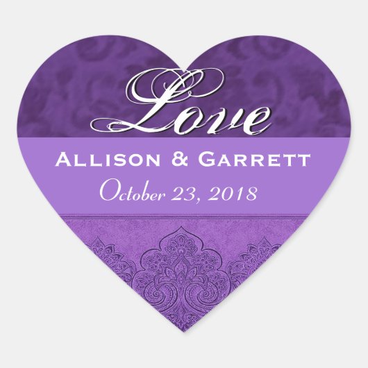 紫恋の花嫁と花婿F200 ハートシール (正面)
