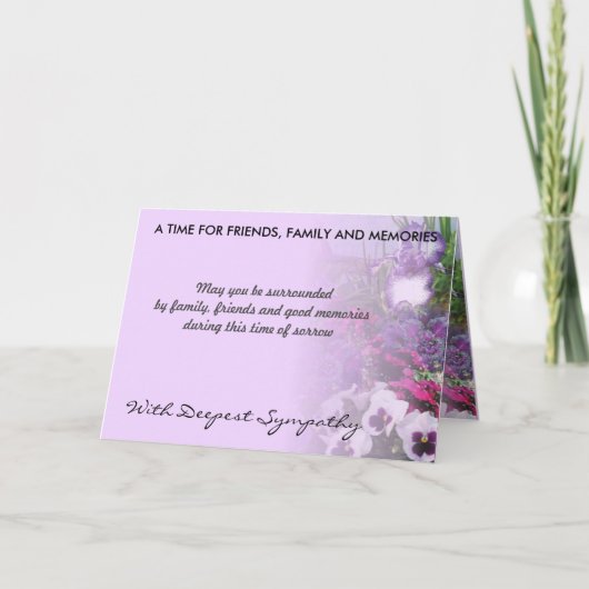 紫悔やみや弔慰カード16aの色合い カード (正面)