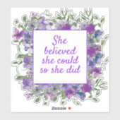 紫感動的のフローラ信じはできる シール (シート)