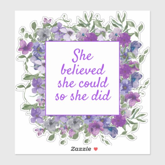 紫感動的のフローラ信じはできる シール (シート)