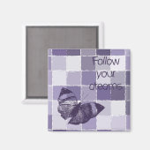 紫感動的の夢後を追の蝶 マグネット (正面/裏面)