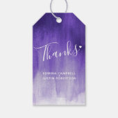 紫感謝していの抽象芸術結婚またはイベントの贈り物ラベル ギフトタグ (正面)