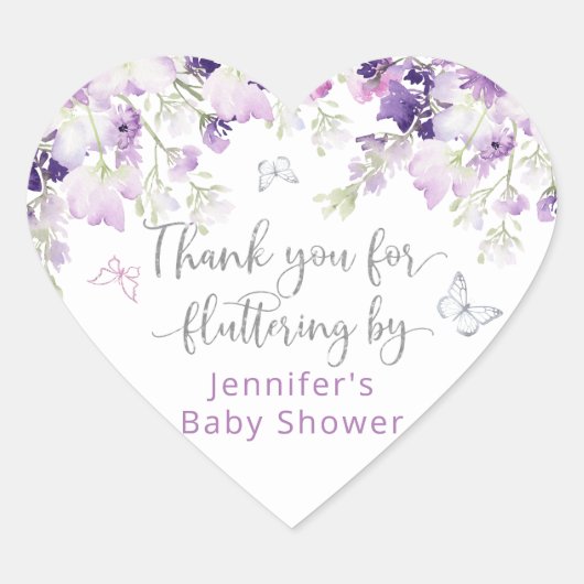 紫感謝していはクラシックで舞う ハートシール (正面)