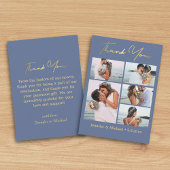 紫感謝してい金ゴールド5枚コラージュ結婚写真 ノートカード