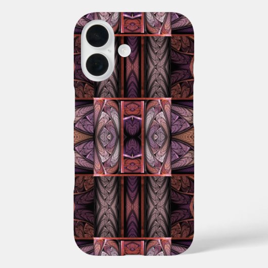 紫抽象芸術ステンドグラス模様レニーMac Case-Mate iPhoneケース (裏面)