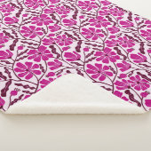 紫抽象芸術ミッドセンチュリーモダンフラワー シェルパブランケット (3/4)