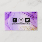 紫抽象芸術水彩名刺 名刺 (裏面)