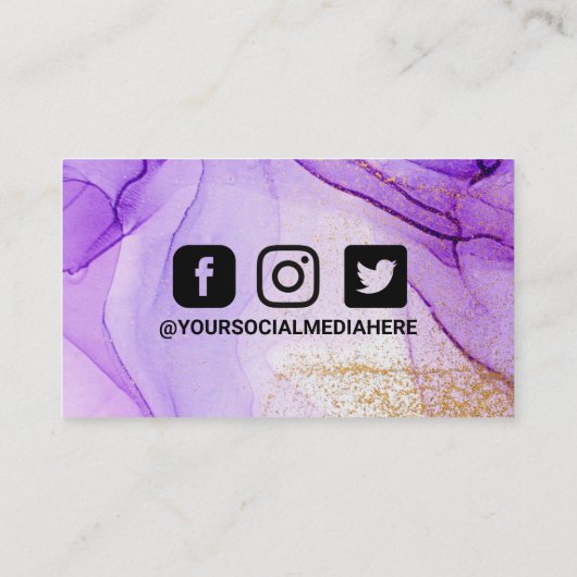 紫抽象芸術水彩名刺 名刺 (裏面)