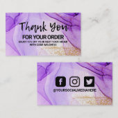 紫抽象芸術水彩名刺 名刺 (正面/裏面)