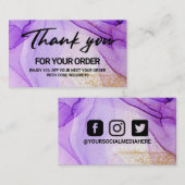 紫抽象芸術水彩名刺 名刺 (正面/裏面)