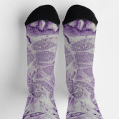 紫抽象芸術絵を描 ソックス (上部)
