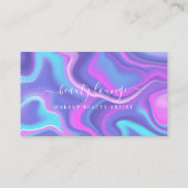 紫抽象芸術虹彩色ホログラフィック美しい 予約カード (裏面)