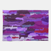 紫抽象芸術 キッチンタオル (横)