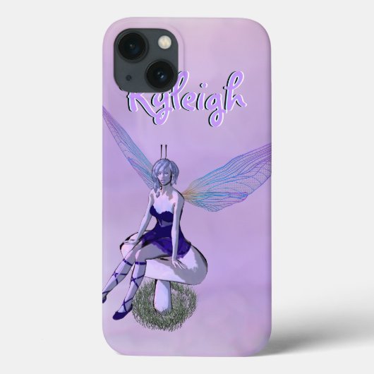 紫数々のの名前をカスタムするの翼のある妖精 Case-Mate iPhoneケース (裏面)