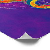 紫数々のの空の色の世界球 ポスター (角)