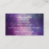 紫数々の色の幾何学的名刺 名刺 (裏面)