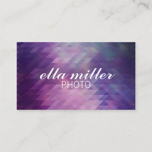 紫数々の色の幾何学的名刺 名刺 (正面)