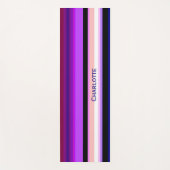 紫数々の色縦ストライプ材ヨガマット ヨガマット (正面)