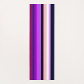 紫数々の色縦ストライプ材ヨガマット ヨガマット (裏面)