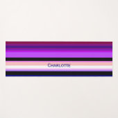 紫数々の色縦ストライプ材ヨガマット ヨガマット (正面(横))