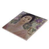 紫日本のの朝顔の女性 タイル (側面)