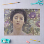 紫日本のの朝顔の女性 薄葉紙 (クラフト)