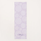 紫日本の花インスパイア模様モノグラム ヨガマット (正面)
