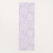 紫日本の花インスパイア模様モノグラム ヨガマット (裏面)