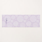 紫日本の花インスパイア模様モノグラム ヨガマット (正面(横))