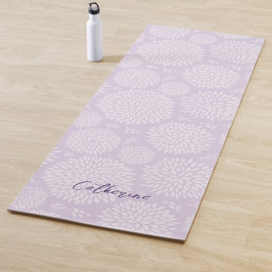 紫日本の花インスパイア模様モノグラム ヨガマット (インサイチュ)