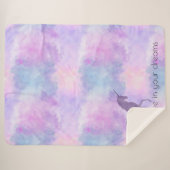 紫星紙吹雪水彩ユニコーン シェルパブランケット (正面(横))