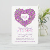 紫春チューリップ花ハート結婚アート 招待状 (スタンド正面)