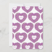 紫春チューリップ花ハート結婚アート 招待状 (裏面)