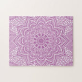 紫曼荼羅蓮エレガント花 ジグソーパズル (横)