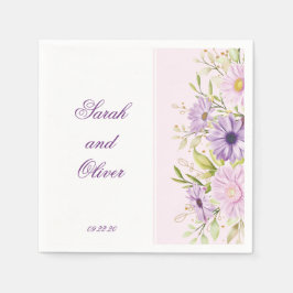 紫最高のの結婚フローラ スタンダードカクテルナプキン