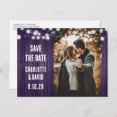 紫木素朴の結婚写真を保存 案内ポストカード (正面/裏面)