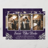 紫木素朴赤ちゃんの息の結婚写真 セーブザデート (正面/裏面)