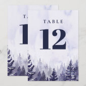 紫松素朴林のテーブル番号 招待状 (正面/裏面)