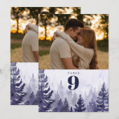 紫松素朴林フォトテーブル番号 招待状 (正面/裏面)