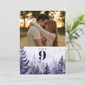 紫松素朴林フォトテーブル番号 招待状 (スタンド正面)