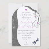 紫林素朴ラブバード結婚ズ 招待状 (正面)