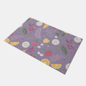 「紫果花柄ドアマット」 ドアマット (アングル)