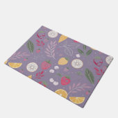 「紫果花柄ドアマット」 ドアマット (アングル)