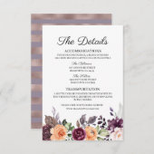 紫桃フローラの結婚詳細囲いカード エンクロージャーカード (正面/裏面)