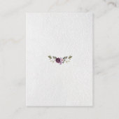 紫桃色の牡丹の花の金ゴールド結婚の詳細 エンクロージャーカード (裏面)