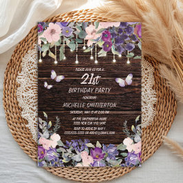 紫桃花蝶素朴木21日 招待状