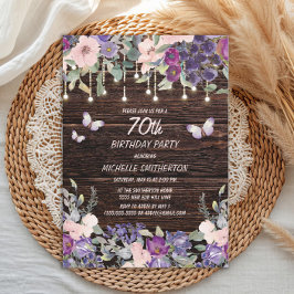 紫桃花蝶素朴木70日 招待状
